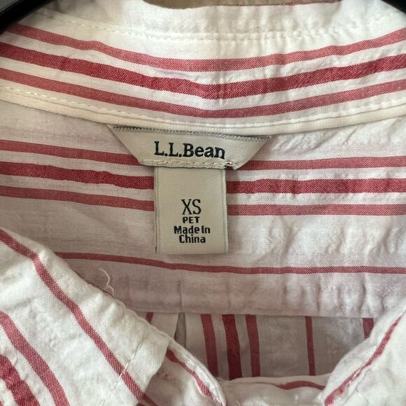 L. L. Bean Striped Half Button Front Top - Picture 3 of 8